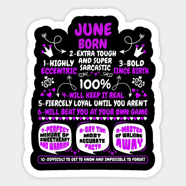 June Born Sticker by MCALTees